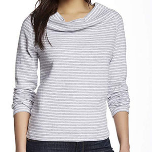 JAMES PERSE draped cowl neck top striped